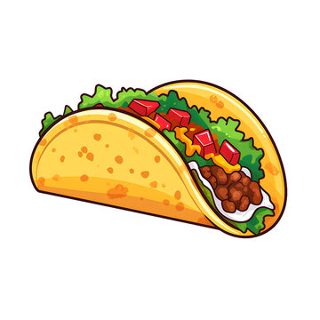 taco illustration isolated on transparent background - design element PNG cutout