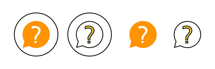 Question icon set for web and mobile app. question mark sign and symbol - obrazy, fototapety, plakaty
