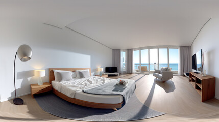 360 imitation, Contemporary living room with sofa