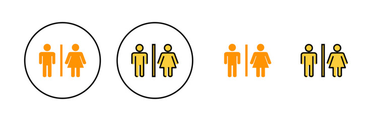 Toilet icon set for web and mobile app. Girls and boys restrooms sign and symbol. bathroom sign. wc, lavatory