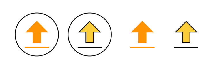 Upload icon set for web and mobile app. load data sign and symbol