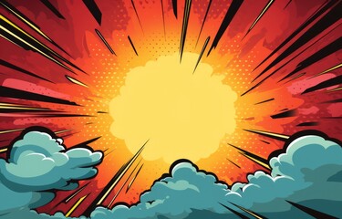 Obraz premium comic book background vintage pop art superhero background for comics, comic background with dot pattern halftone