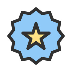 Star colour icon symbol vector image. Illustration of rating quality and review winner customer graphic design image