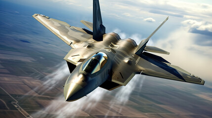 Stealth fighter plane in air