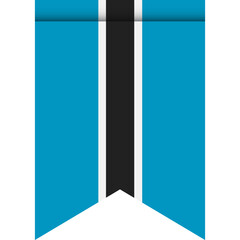 Botswana flag or pennant isolated on white background. Pennant flag icon.