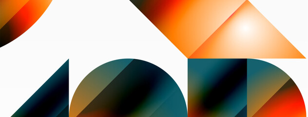 Minimalism meets gradient allure. Geometric shapes intertwine in a tranquil backdrop. Subtle hues meld, creating serene yet dynamic canvas, testament to modern aesthetics