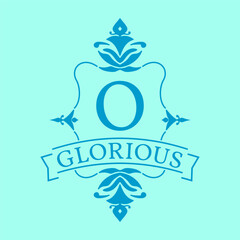 letter O glorious initial frame logo