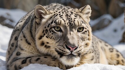 snow leopard portrait