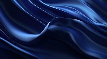 Closeup of rippled blue silk fabric,