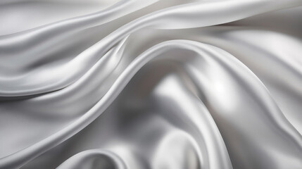 Fototapeta premium Closeup of rippled white silk fabric lines.