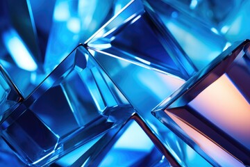 Blue chromatic diamonds background - obrazy, fototapety, plakaty