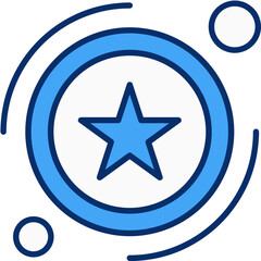 Star colour icon symbol vector image. Illustration of rating quality and review winner customer graphic design image