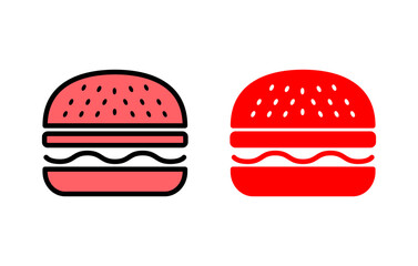 Burger icon set illustration. burger sign and symbol. hamburger
