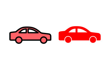 Car icon set illustration. car sign and symbol. small sedan