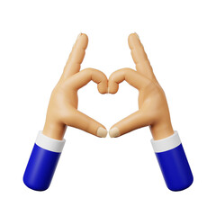 3d icon hands love
