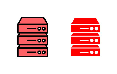 Database icon set illustration. database sign and symbol