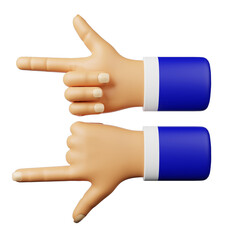 3d double hands pointing left