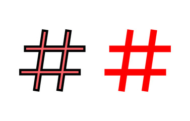 Obraz premium Hashtag icon set illustration. hashtag sign and symbol