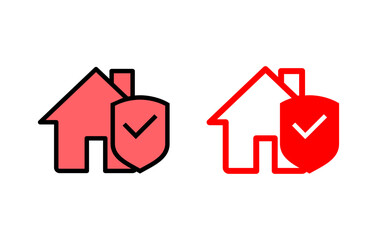 home insurance icon set illustration. home protection sign and symbol