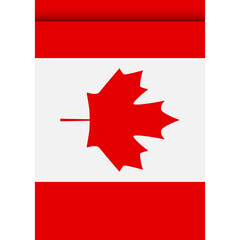 Canada flag or pennant isolated on white background. Pennant flag icon.