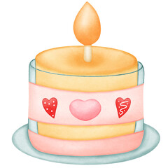 birthday with candle in valentine days