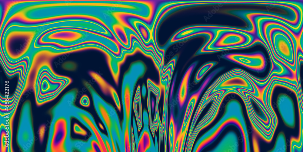 Aufkleber 
A vivid and mesmerizing scene filled with neon-toned glitched patterns, elevated by an enchanting polarization effect, creating a vibrant and trippy backdrop.