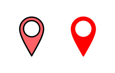 Pin icon set  illustration. Location sign and symbol. destination icon. map pin