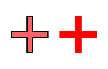 Obraz premium Plus Icon set illustration. Add plus sign and symbol