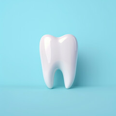 Healthy white tooth, isolated on light background