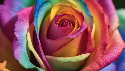 close up of a rainbow rose background.