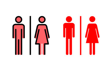 Toilet icon set illustration. Girls and boys restrooms sign and symbol. bathroom sign. wc, lavatory