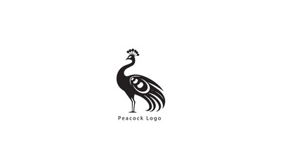 Peacock fly vector logo design