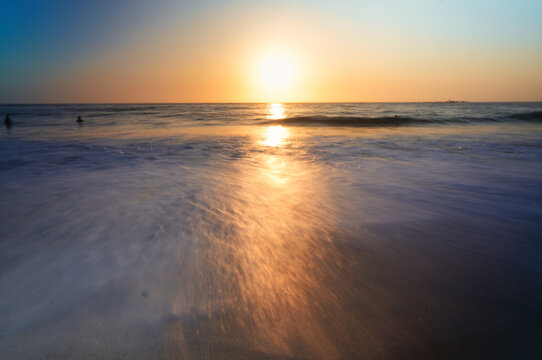 Sunset at the beach, Bondi Beach, Sydney Australia 