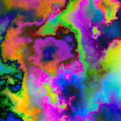 Obraz premium Abstract colorful wavy groovy psychedelic background