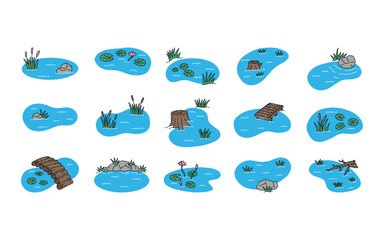 Obraz premium Hand drawn pond element
