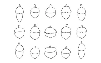 Hand drawn acorn doodle element © Zulhadi