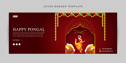 Vector illustration of Happy Facebook cover banner Template