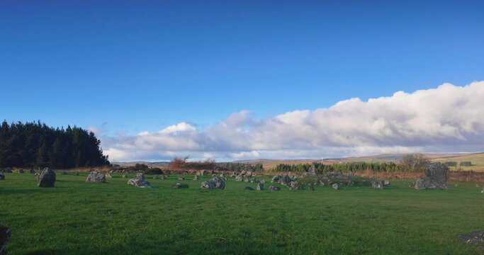 An early morning shot of pre historic Beaghmore stone circles Co Tyrone Northern Ireland