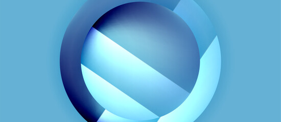 Glossy metal glowing circles geometric background. Minimal abstract composition. Vector illustration For Wallpaper, Banner, Background, Card, Book Illustration, landing page