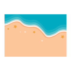 Beach background. Summer holiday on the beach background with sand and turquoise water. Vector illustration.