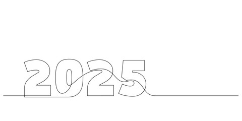 continuous line drawing 2025 number design logo minimalism
