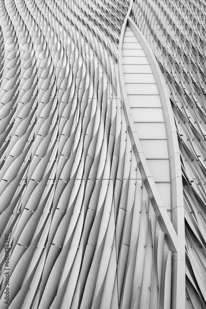 Aufkleber Exterior of modern architecture. Building abstract background  pattern