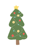 Christmas tree decoration hand drawing illustration