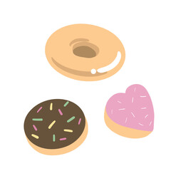 Sweet Dessert Donut Hand Painting Illustration