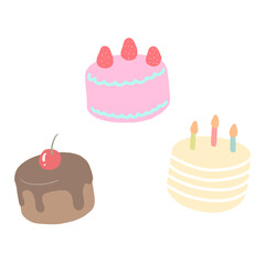 a sweet cake hand-painting illustration