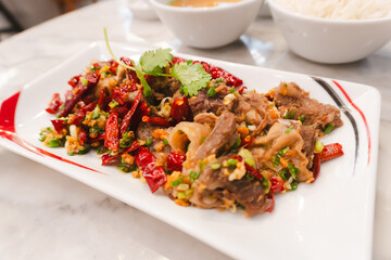 Chinese food Sichuan dishes in restaurants