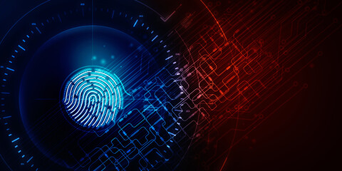 Fingerprint Scanning Technology Concept 2d Illustration
