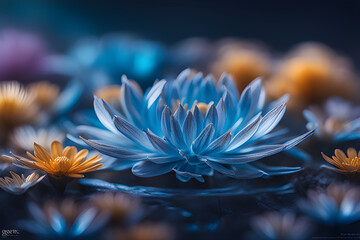 blue and yellow flower, Genarative Ai