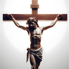 the crucified Jesus Christ, the customs of the times, the religious culture. Generative AI - obrazy, fototapety, plakaty
