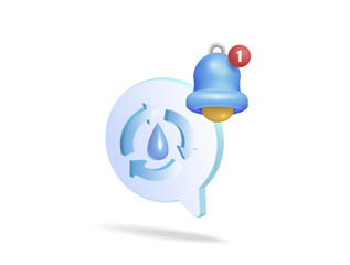 Speech cloud with rating and notification. 3d vector illustration.